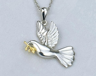 Personalised Sterling Silver Dove Necklace
