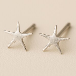 Brincos grandes de prata esterlina em forma de estrela do mar