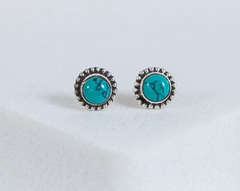 Sterling Silver Turquoise Stud Earrings