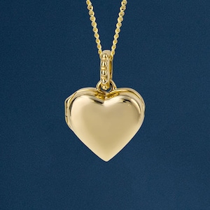 Personalisierte Solid 9 Karat Gold Herz Medaillon