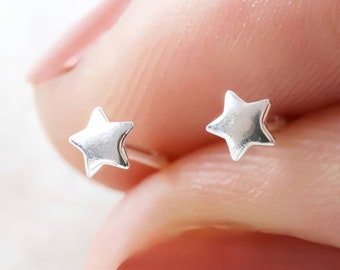 Mini Sterling Silver Star Stud Earrings