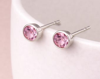Sterling Silver June Birthstone Stud Earrings – 7mm