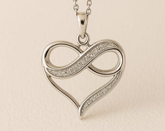 Personalised Sterling Silver Infinity Heart Necklace