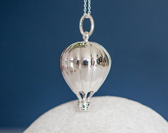 Sterling Silver Hot Air Balloon Necklace with Optional Personalisation