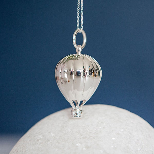 Sterling Silver Hot Air Balloon Necklace with Optional Personalisation