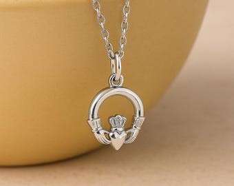 Personalised Sterling Silver Claddagh Necklace