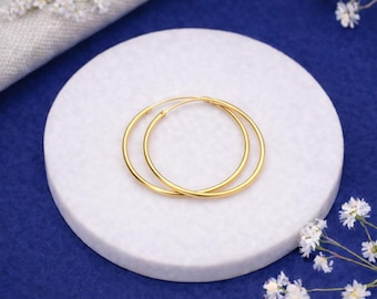 Solid 9ct Gold Hoop Earrings – 24mm