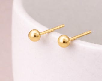 Solid 9ct Gold Micro Ball Stud Earrings – 4mm