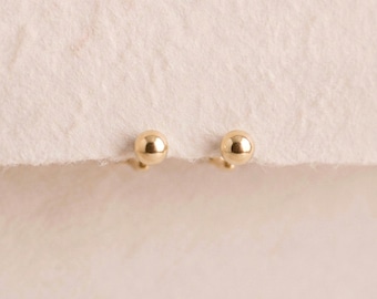 Personalised Tiny 4mm Ball Stud Earrings In Solid 9ct Gold