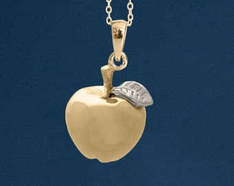 18ct Gold Plated Apple For The Teacher Necklace