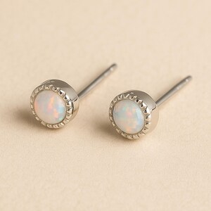 Boucles d'oreilles en argent sterling avec opale texturée