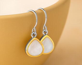 Sterling Silver Mother Of Pearl Drop Earrings