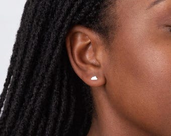 Sterling Silver Cloud Stud Earrings: Minimalist Weather Jewelry