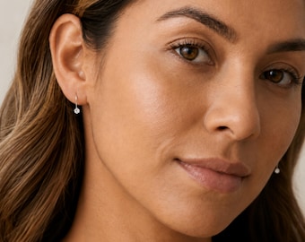 Boucles d'oreilles pendantes en argent sterling ornées de minuscules zirconiums cubiques