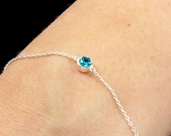 Sterling Silver December Birthstone Bracelet