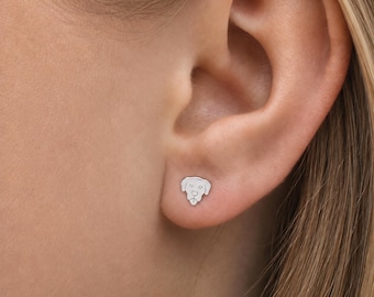 Sterling Silver Puppy Dog Stud Earrings