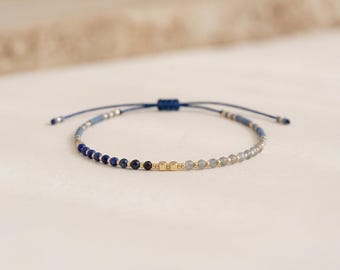 Personalised Lapis Lazuli and Labradorite Intuition Bracelet With Gold Plating