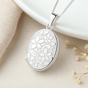 Personalised Sterling Silver Vintage Flower Locket