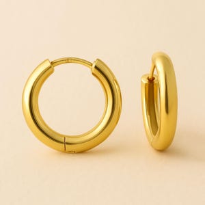 Vergoldete Sterling Silber Chunky Hoop Ohrringe