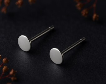 Sterling Silver Micro Disc Stud Earrings