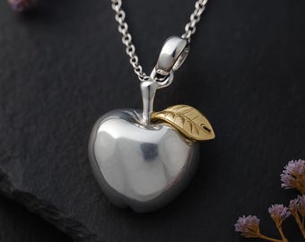 Personalised Sterling Silver Teachers Apple Necklace