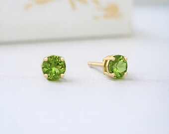 Mini 9ct Gold August Birthstone Stud Earrings