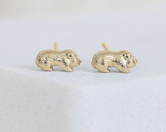 18ct Gold Plated Baby Guinea Pig Earrings