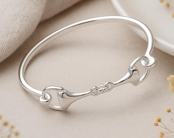 Small Sterling Silver Snaffle Bangle