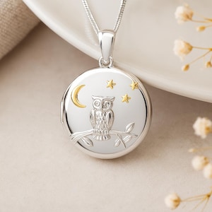 Personalised Sterling Silver Night Owl Locket