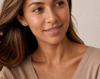 Light Diamond Cut Curb Chain Necklace In Solid 9ct Gold