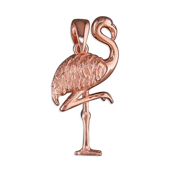 Personalised Rose Gold Flamingo Pendant 