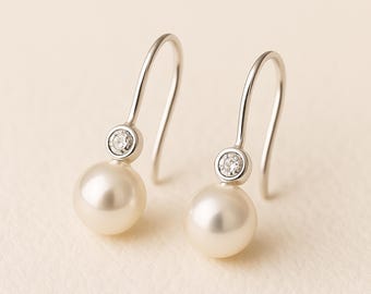 Sterling Silver Pearl Drop Earrings