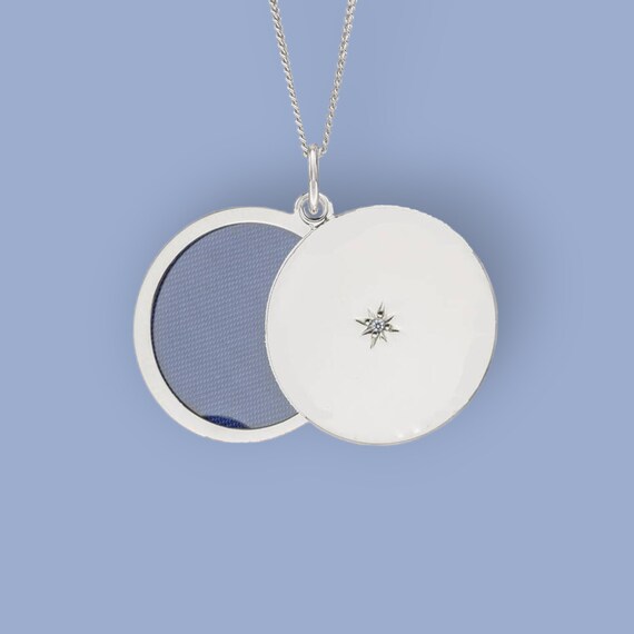 Personalised Star Swing Locket in Sterling Silver One Photo