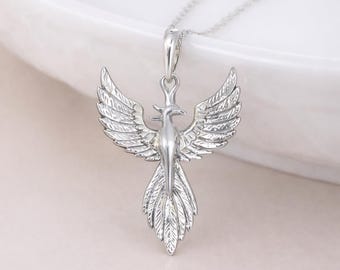 Personalised Sterling Silver Phoenix Pendant Necklace