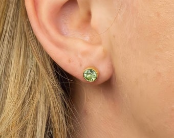 18ct Gold Plated August Birthstone Stud Earrings