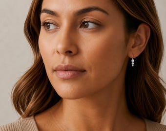 Sterling Silver Blue Opal Trio Hook Drop Earrings