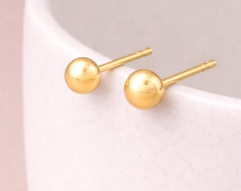 Solid 9ct Gold Ball Stud Earrings – 6mm