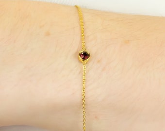 18ct Gold Plated January Birthstone Bracelet