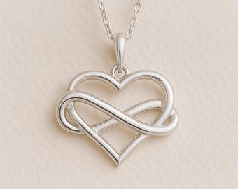 Personalised Sterling Silver Infinity Heart Necklace