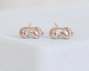 18ct Rose Gold Plated Baby Guinea Pig Earrings