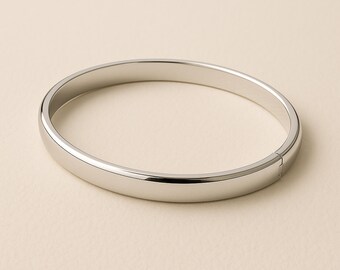 Personalised Sterling Silver Hinged Bangle