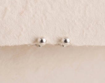 Personalised 4mm Ball Stud Earrings in Sterling Silver