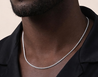 Sterling Silver Medium Rope Chain Necklace – 16in To 28in