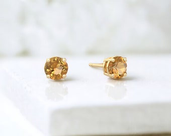 Mini 9ct Gold November Birthstone Stud Earrings