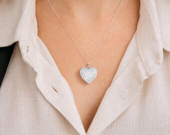 Personalised Sterling Silver Twinkling Heart Locket