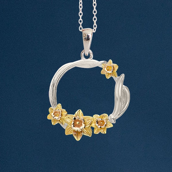 Sterling Silver Daffodil Necklace