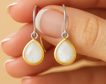 Sterling Silver Mother Of Pearl Drop Earrings
