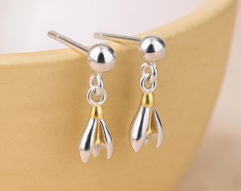 Sterling Silver Snowdrop Stud Earrings