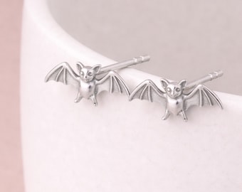 Sterling Silver Bat Stud Earrings – 12mm X 6mm