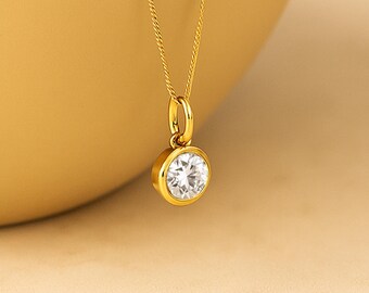 Personalised Gold Plated Sterling Silver April Birthstone Necklace